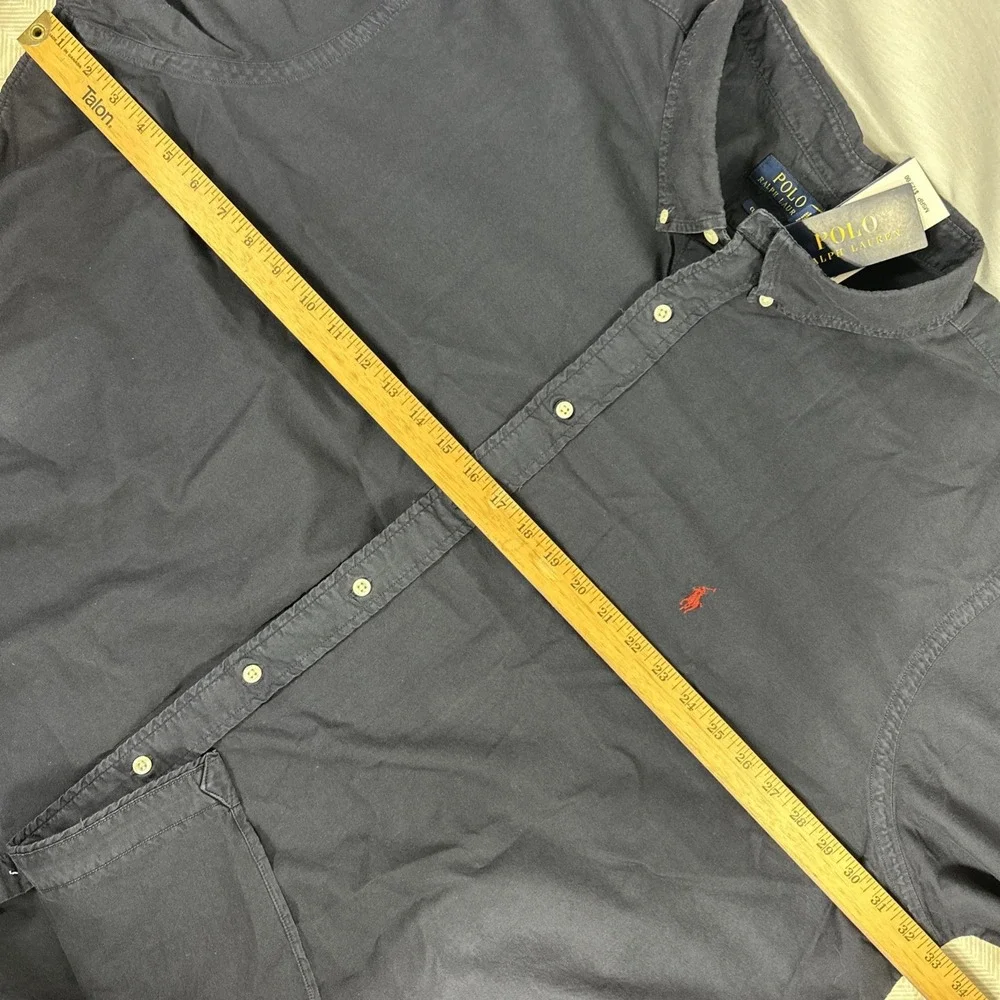 NWT Polo Ralph Lauren Button Down Mens 4XB‎ Navy SHort Sleeve Classic Fit Oxford